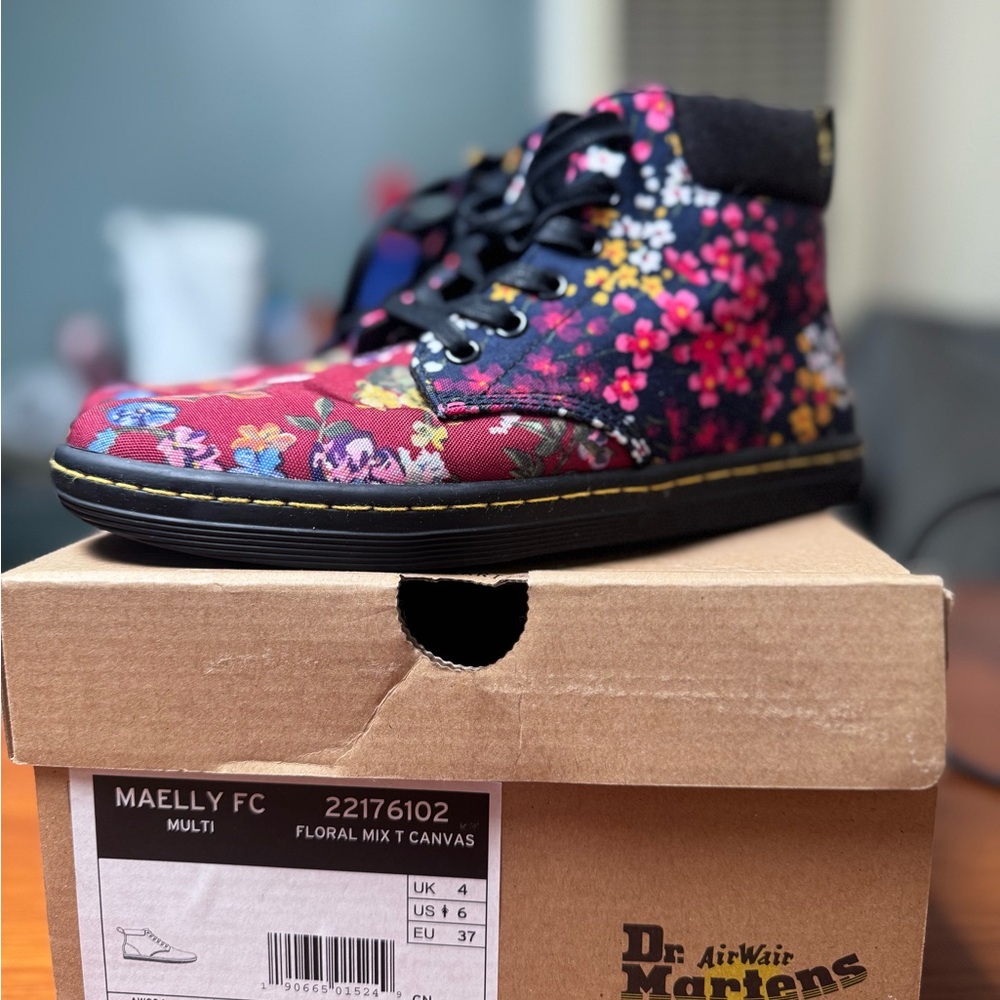Dr. Martens Floral Canvas Combat Boots